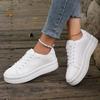 Fashion Platform Women Sneakers Breathable Casual Shoes Solid Color Lightweight Vulcanized Shoes Autumn Lace Up Tennis Shoe Plus Size 43