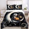 3pcs Jack Skellington Halloween Bedding Set, Including 1 Quilt Cover and 2 Pillow Shams, Without Filling, Soft and Comfortable Home Bedroom Fabri