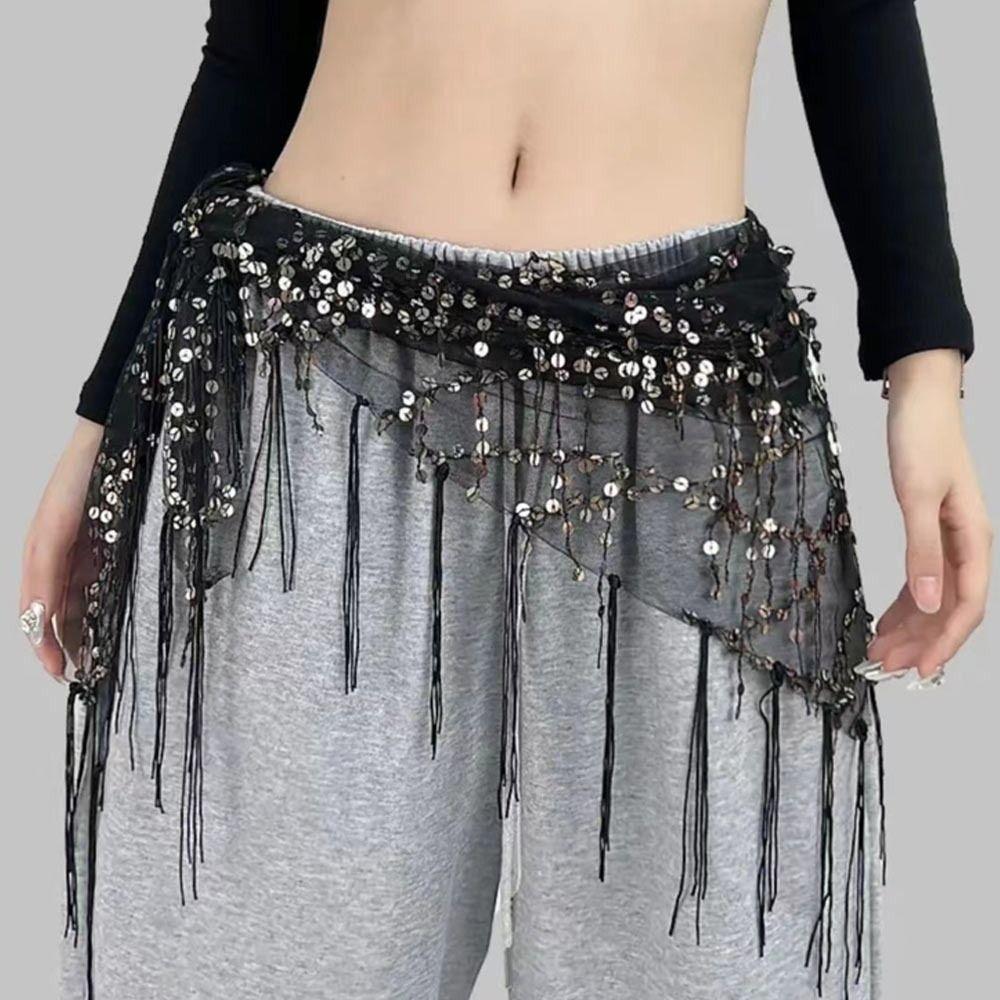 Sequins Belly Dance Belt Tassels Dancer Skirt Fashion Waist Chain  for Women