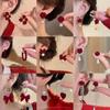 2024 D Retro Wine Red Velvet Rose Pearl Earrings: Hong Kong Style, Autumn/Winter Trend