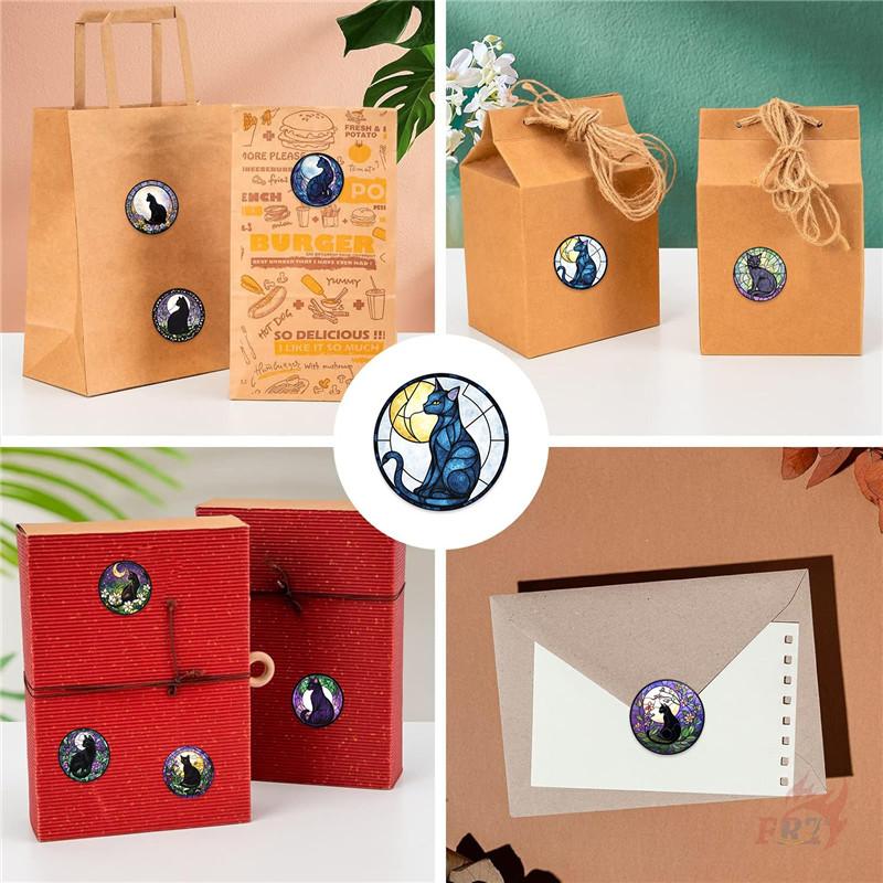 500Pcs/Roll Black Cats Under The Moonlight Kids Rewards Stickers - DIY Scrapbooks Album Decor Sealing Label Decals