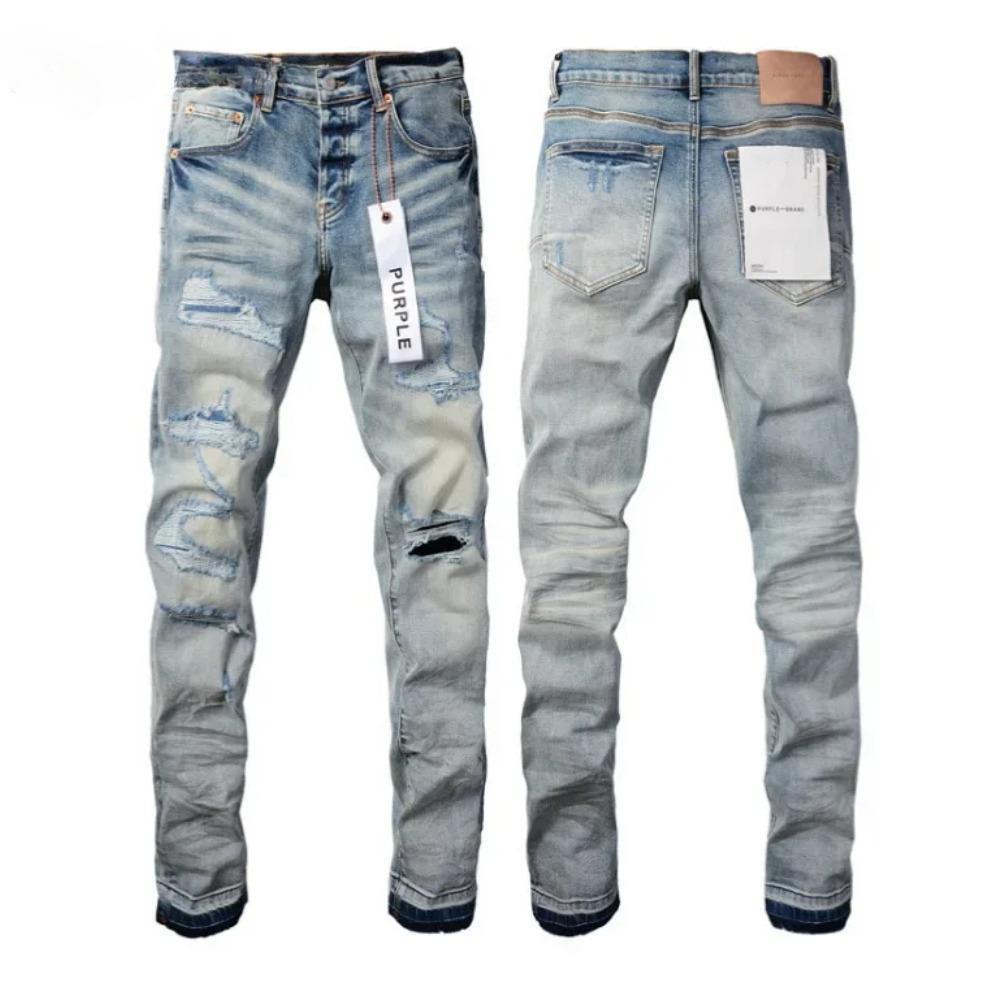 ZYLLO Blue Ripped Jeans High Street Casual Pants