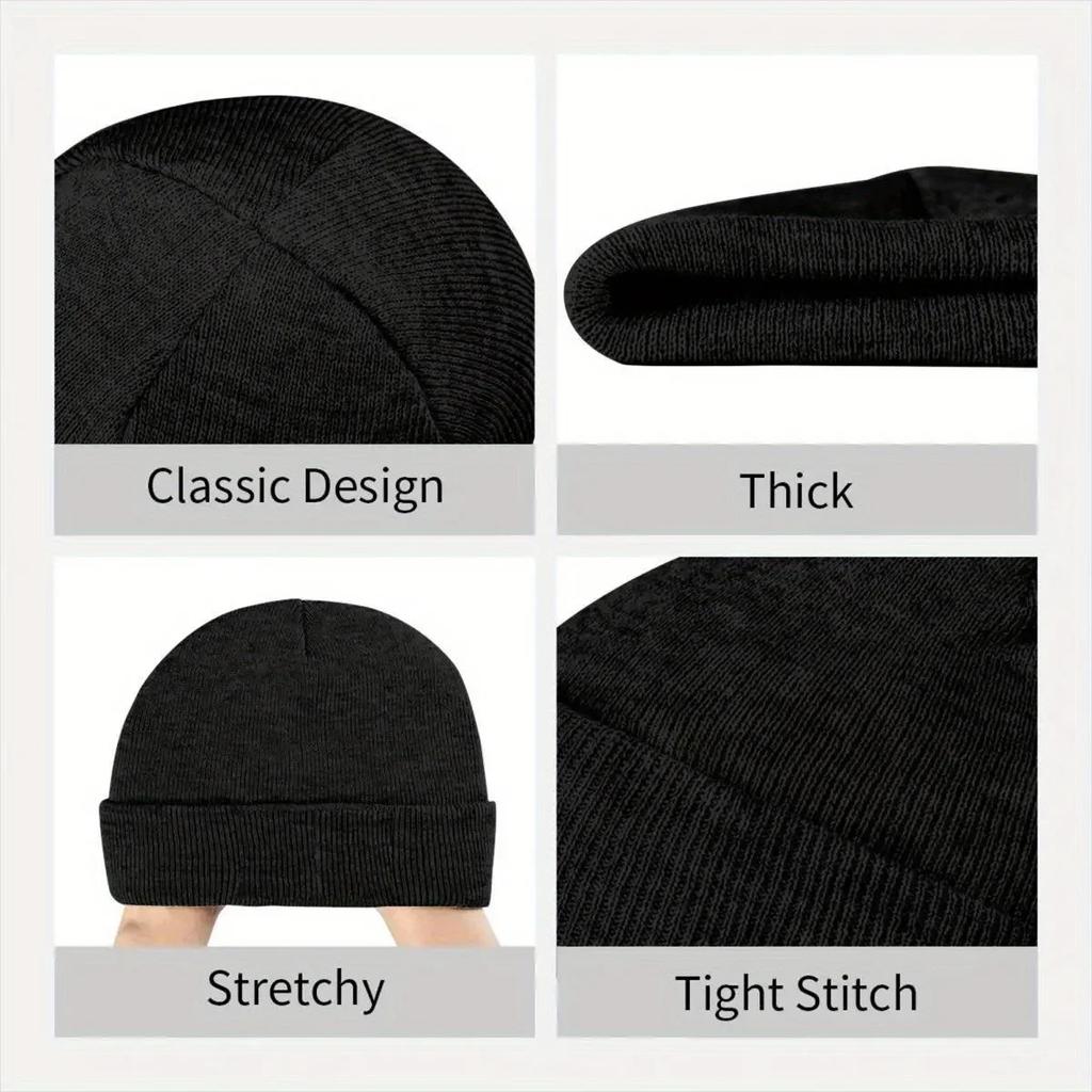 Vintage Logo Pantera Beanie Hats Knit Hat Kpop Elastic Men Women Unisex Caps Winter Printed Vintage Bonnet Hats Birthday Present