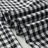 Women's Black and White Plaid Ice Silk Cropped Wide-Leg Pants - Elastic Waist, Summer Casual, Slimming, Loose Fit.