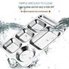 Stainless Steel Five-Compartment Dinner Plate