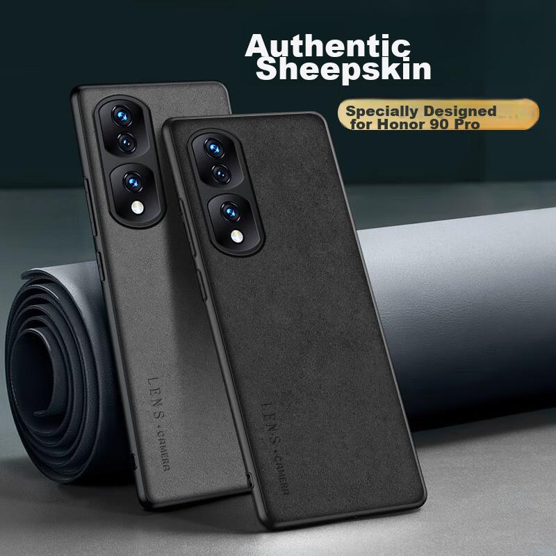 Honor 90 Pro Phone Case, Honor 90 Pro Full Lens Protection, Silicone Soft Edge, Shockproof, Ultra-Thin, Simple And Leather Texture Case, Quiet Black