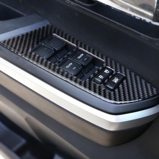 Carbon Fiber Interior Door Window Switch Cover Trim for Toyota Tundra 2014-2018