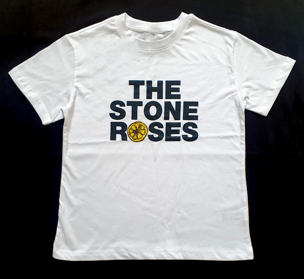 THE STONE ROSES Band Basic Logo White T Shirt Full Size S-5XL Unisex T-Shirt XXL