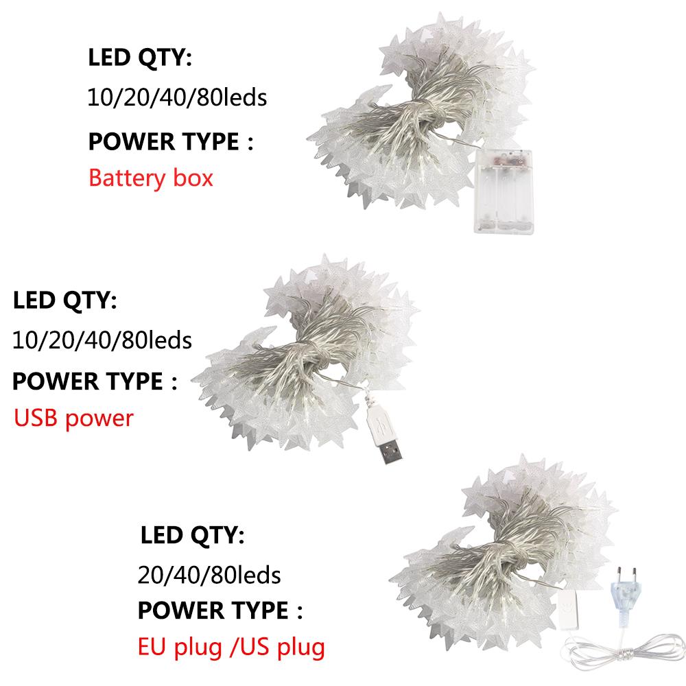 LED Star Chain String Lights for Outdoor & Indoor, Fairy Lights for Weddings, Christmas, and Party Decor