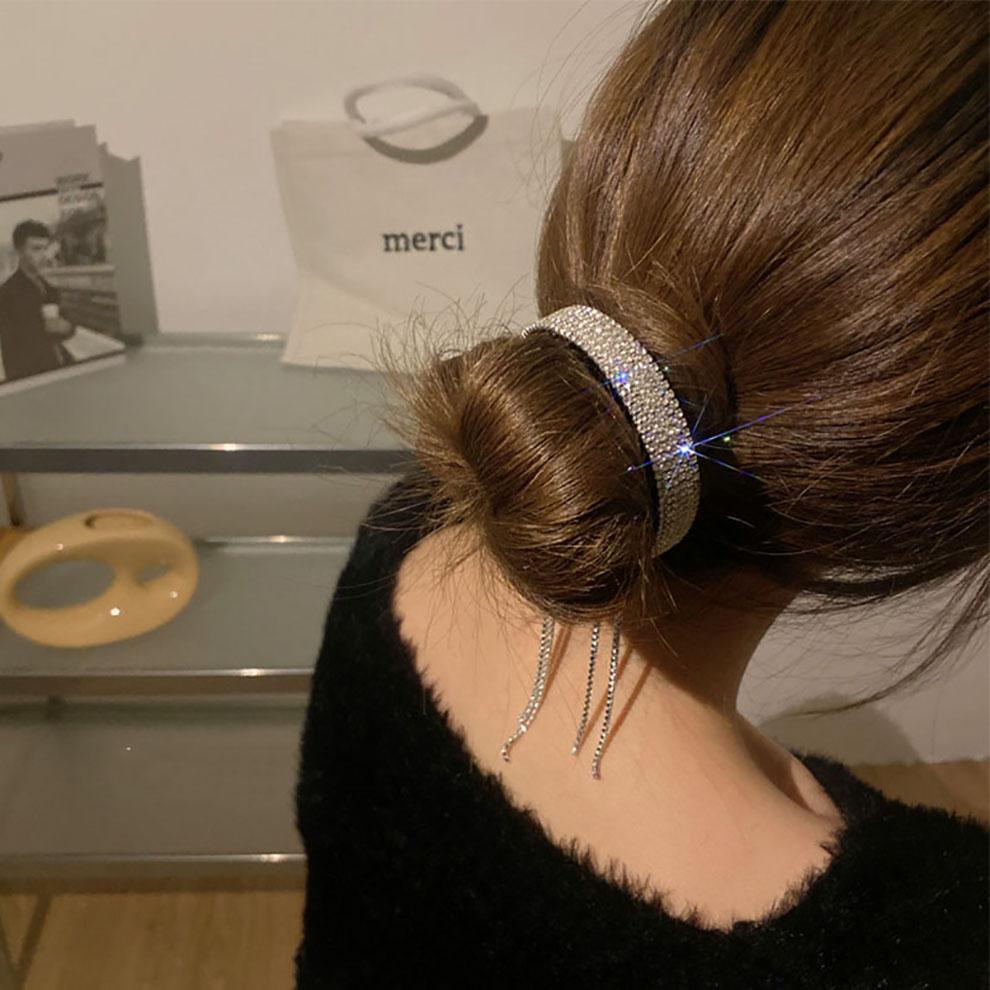 Luxus Strass Quaste Pferdeschwanz Haarklammern Haarspangen Elegante Spangen Haarnadel