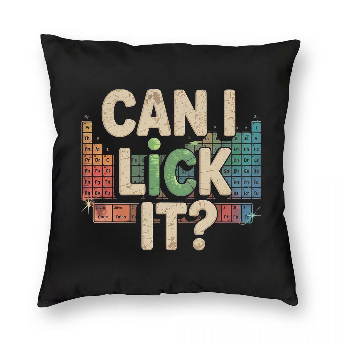 Can I Lick It Periodic Table Square Pillowcase Pillow Cover Cushion Throw Pillow for Home Bedroom Car 12x12Inch
