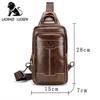 LAOSHIZI Brand 2024 Genuine Leather Men Messenger Bag Casual Crossbody Bag Fashion Men's Handbag Men Chest Bag Male Shoulder Bag