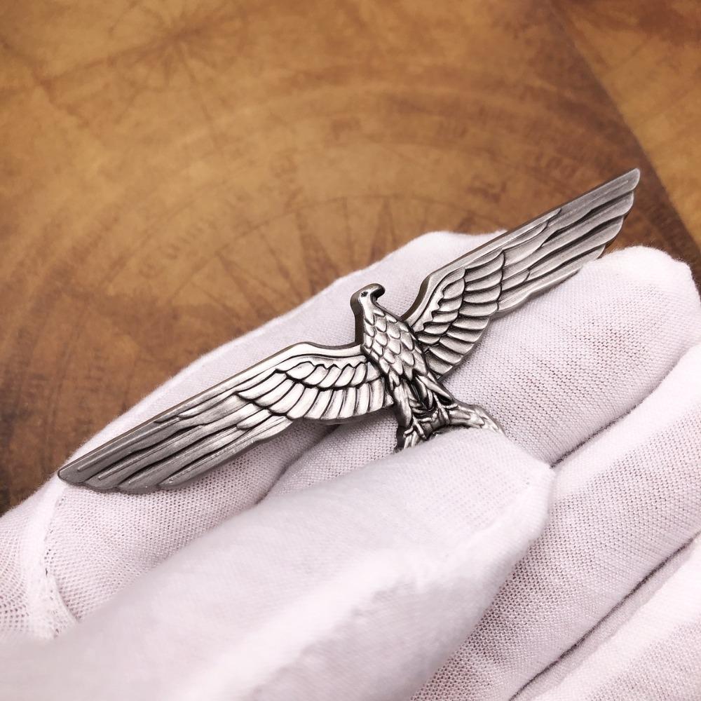 3D reliéfní brož s retro orlími křídly, přenosný německý orel, kovový odznak, univerzální