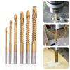 6 Size 3/4/5/6//8mm Titanium Coated Drill Set Bits Plastic Metal Hole Saw Grooving Woodworking Tools Pull Grooves Zigzag Drill