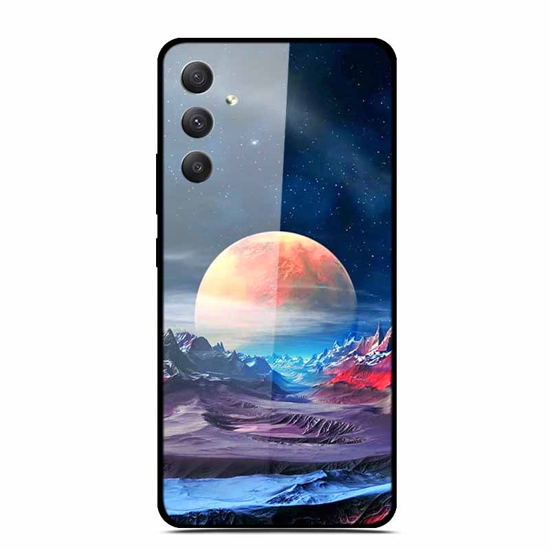 Tempered Glass Cases For Samsung M35 5G Case GalaxyM35 Painted Hard Back Fundas for Samsung Galaxy M35 5G Back Cover Protection