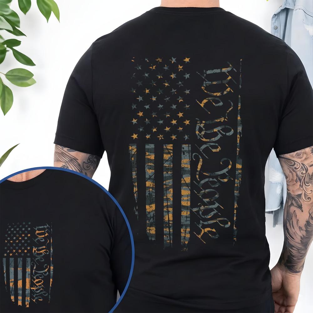 Deplorable American Flag Shirt Patriotic USA Distressed Tee Unisex T-Shirt S