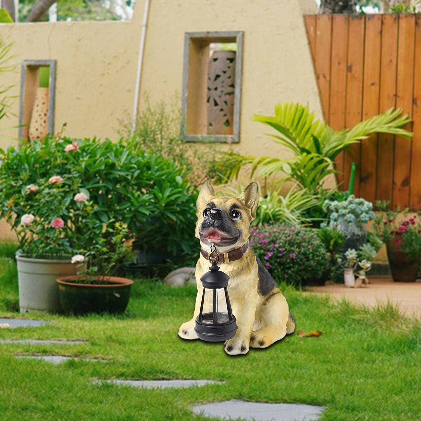 

Садовая собака, солнечная лампа, статуя, фигурка животного, украшение на открытом воздухе, скульптура из смолы для двора Style B