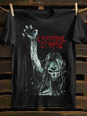 Vintage Punk Rock Kannibalen Spaß Horror Design T-Shirt Herren und Damen Gleicher Rundhals Reine Baumwolle T-Shirt