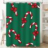 Tu Christmas Shower Curtain Festive Holiday Decor Holiday Bathroom Set Merry Christmas Pattern Waterproof Fabric Backdrop