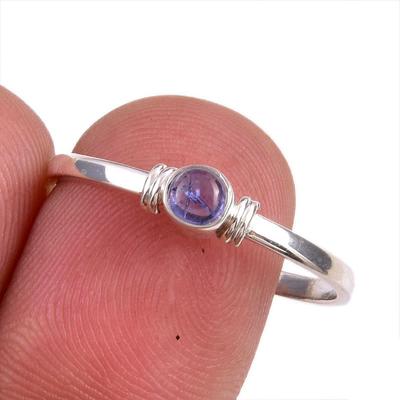 Natural Tanzanite Gemstone 925 Solid Sterling Silver Jewelry Ring Size 8.5 A0f27