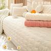 Warm Milk Velvet Sofa Mat New Winter Thickened Anti Slip Winter Wave Style Short Plush Cushion Leather Sofa Cover Cover Cloth