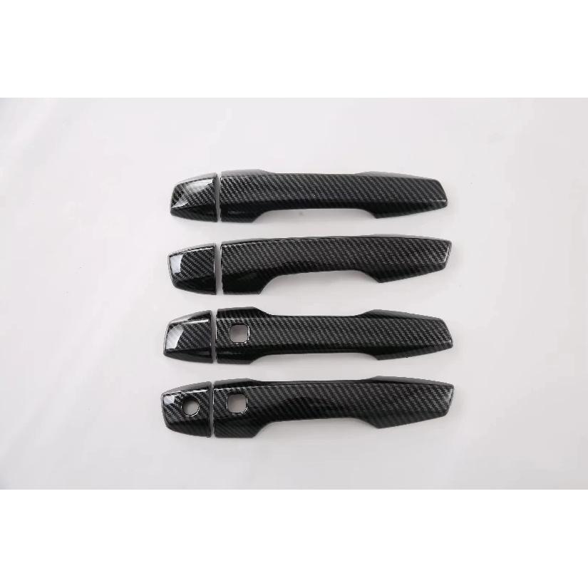ABS Kohlefaser Schwarz Türgriffkappe Abdeckung Verkleidungen Aufkleber Für Mitsubishi Outlander PHEV LHD Oder RHD Autozubehör