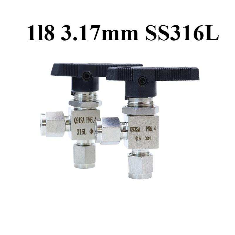 3 4 6 8 10 12 14 16 mm 1/8" 1/4" 1/2" Tube OD Compression Union 304 316 Stainless Steel Elbow Ball Valve Water Gas Fuel