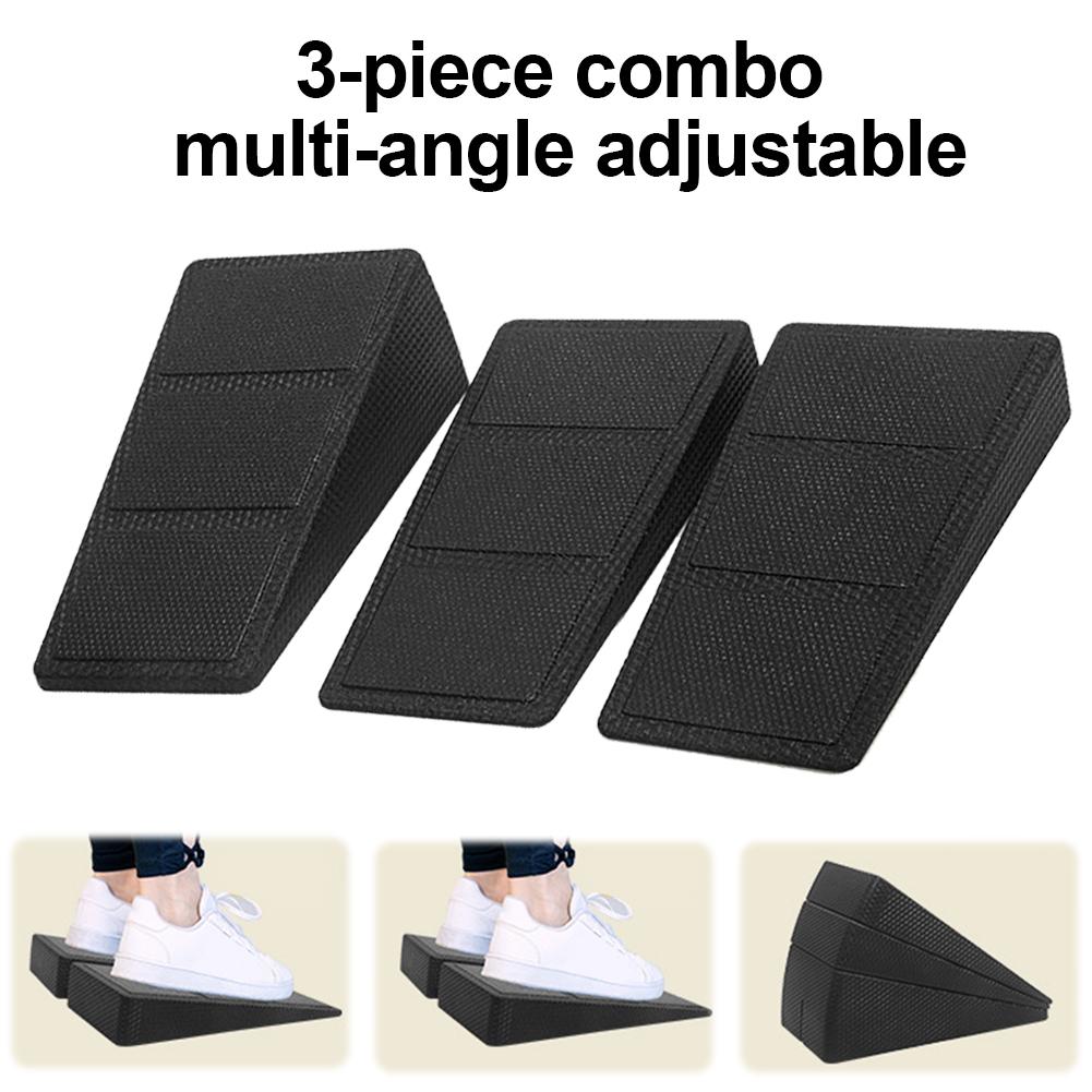 3PCS Squat Wedge Block Adjustable Non-Slip Squat Ramp Deadlift Wedge Calf Stretcher Slant Board Strength for Squat and Deadlift