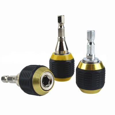 1/4" Hex Shank Anti-Slip Rubber Sleeve Quick Change Electric Drill To Screwdriver Adapter with Three-Jaw Chuck