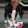 Women's Fashion Printed Long Sleeve Knitted Cardigan Button Down Jacket