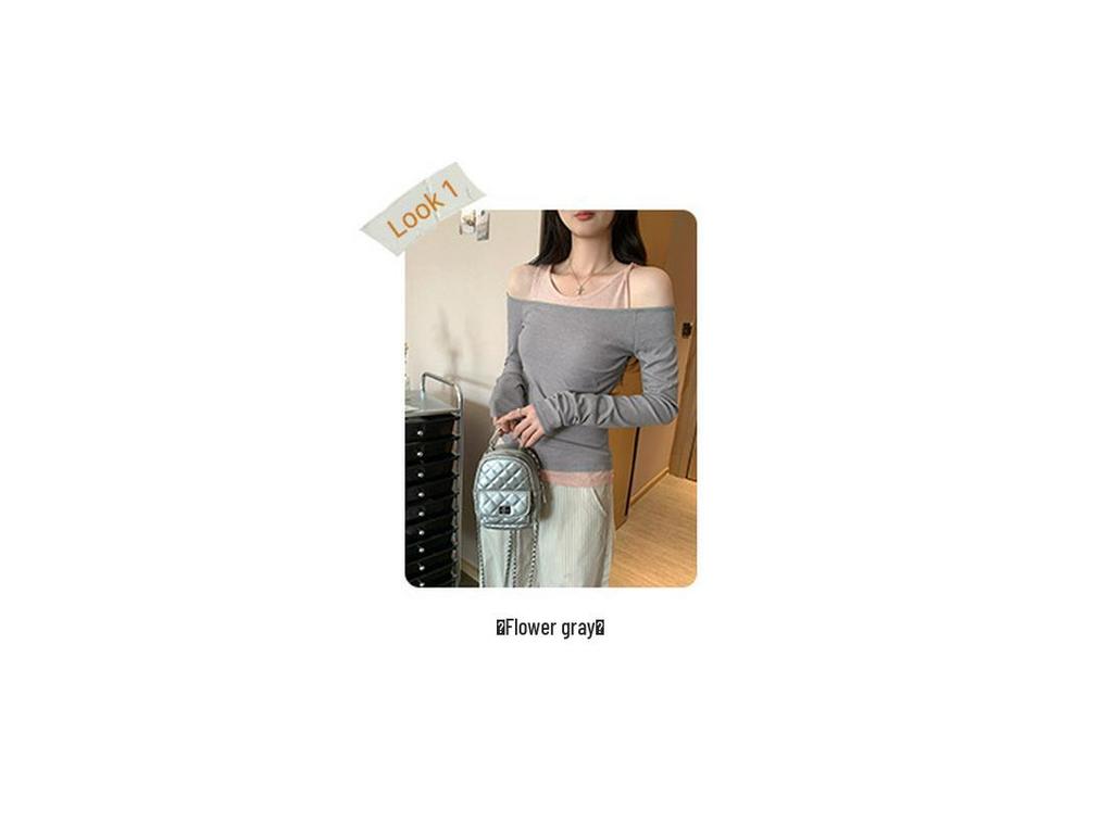 Petite Off-Shoulder Two-Piece Style Women's Spring 2026 T-Shirt