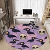 1pc Crows Skulls Office Round Area Rug, Under Office Chairs Bedroom Living Room Home Decor, Room Deco, Available In Various Sizes