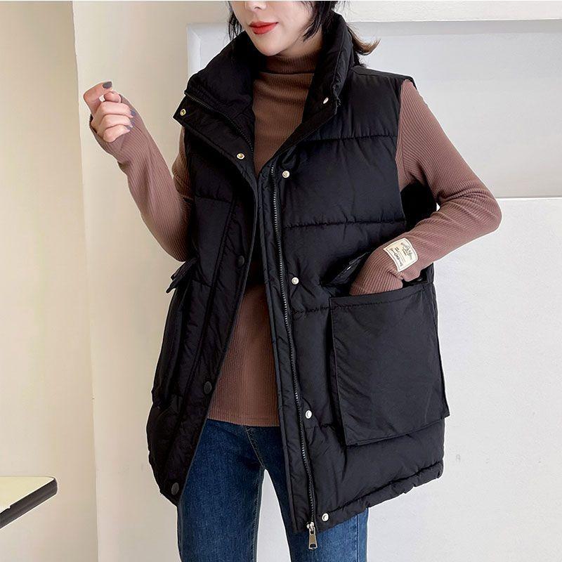 

Женский пуховый жилет на осень и зиму, новый, свободного кроя, в западном стиле, стеганый жилет-куртка. M