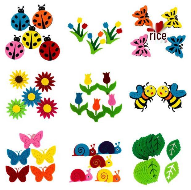 Kindergarten Classroom Non-woven Animals & Flowers Window Decoration for Children's Day