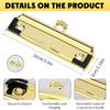 Meetory Mountable Clipboard Clips,Spring Loaded Surface Mount Handle with Rubber Grip and Hanging Hole (10 Pack Gold)