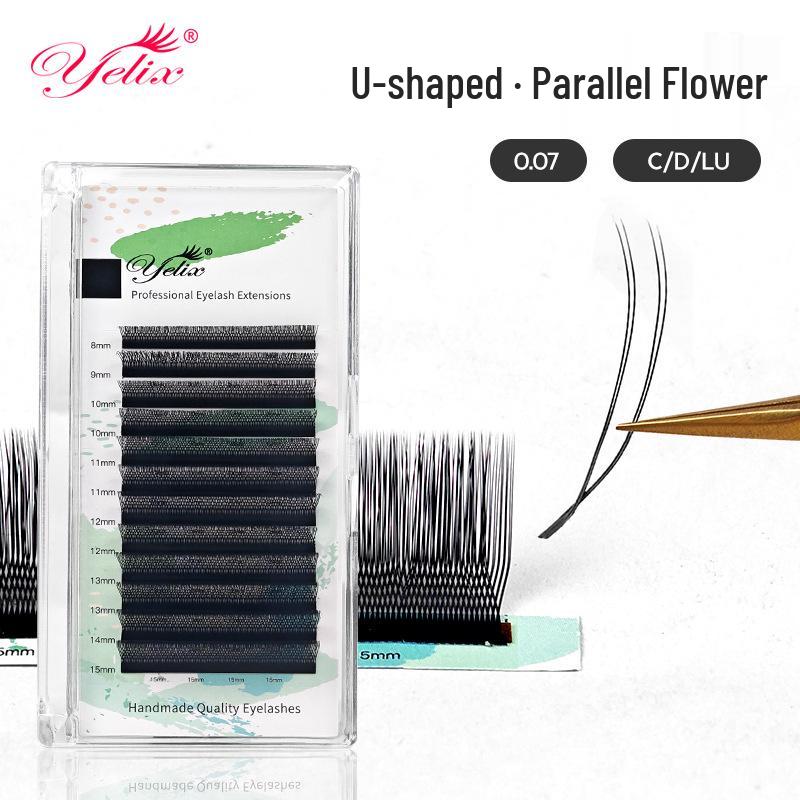 

Двойные Шенг U-образные бархатные цветы Наращивание ресниц - Натуральные, Не осыпаются, Супермягкие для салонного использования. 0.07C