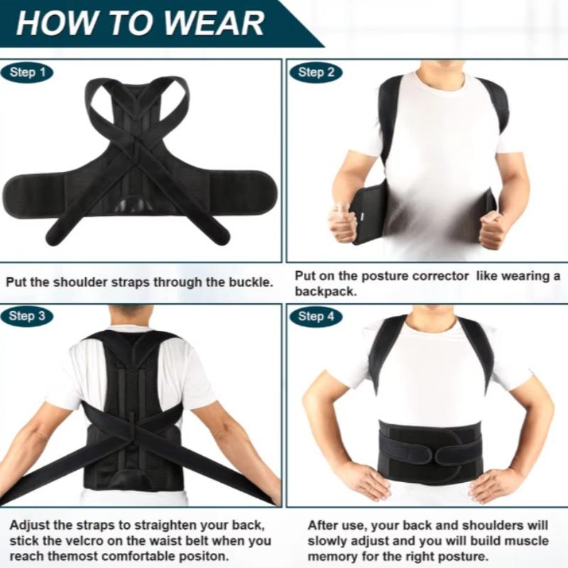 Posture Corrector Back Brace, Adjustable & Breathable for Upper Back Support, Improve Posture and Relieve Pain