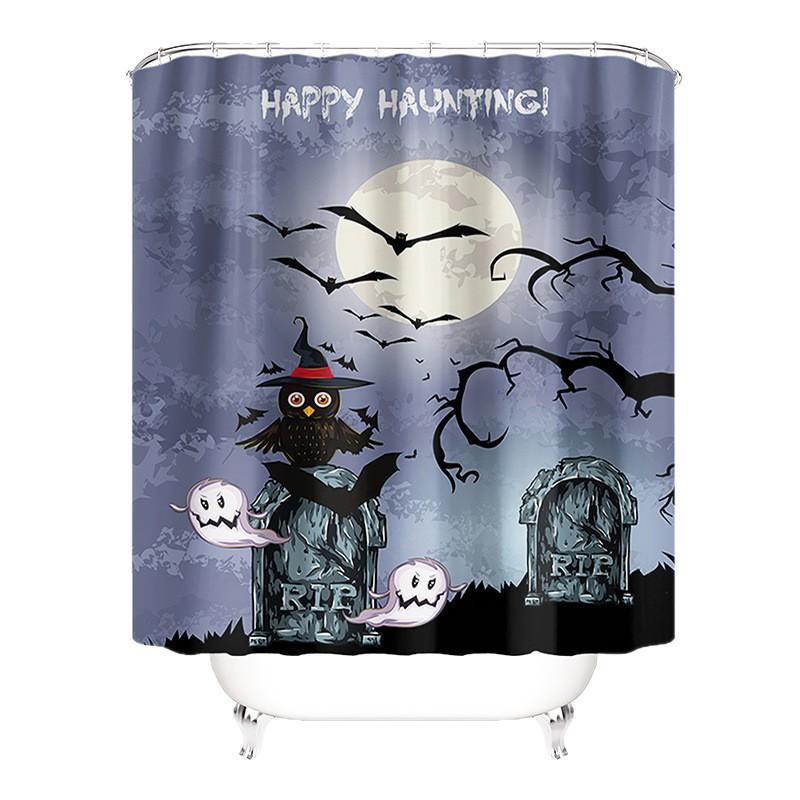 Halloween Elements 3D Digital Printing Bathroom Four-Piece Shower Curtain Partition Curtain Shower Curtain