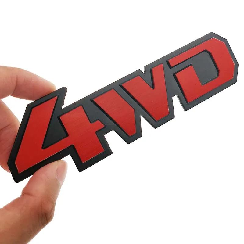 

3D Auto Car Styling Chrome Metal Sticker 4WD Emblem Badge Rear Decal Logo for Toyota Impreza Subaru Honda 4X4 Off Road SUV 4WD червоний