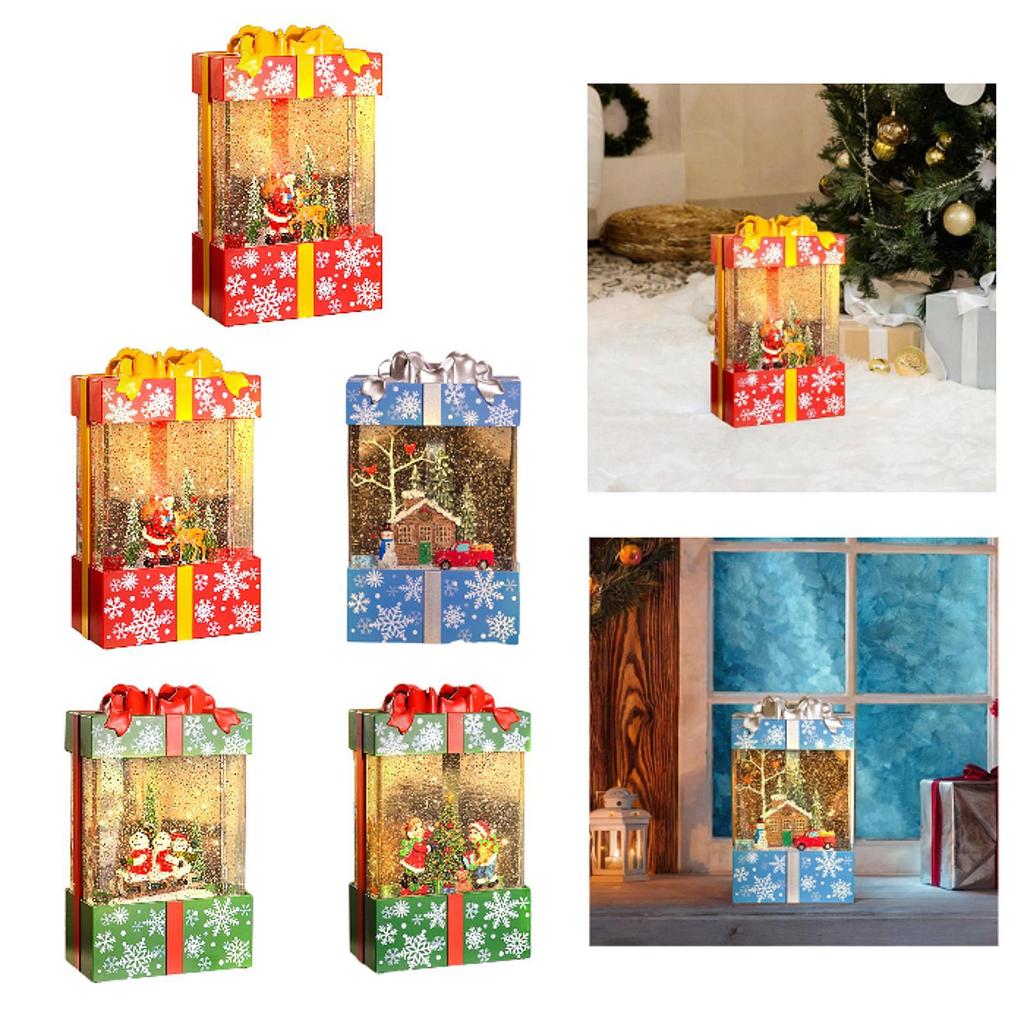 Musical Snowglobe Gift Box Christmas Music Box for Living Room Cafes Holiday