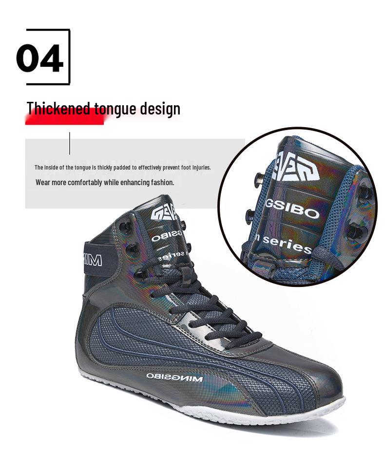 Mingsibo Anti-Slip Squat Shoes for Wrestling, Sanda, and Fitness Training.