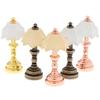 Miniature Dollhouse Table Lamp LED Desk Model Mini Light Decoration Children's Toy Dollhouse Play Accessories for Mini House Bedroom Pack of 2