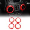 4 STKS Rode Airconditioner Ventilatierooster Ring Afdekking voor Jeep Wrangler JK JKU 2011-2017