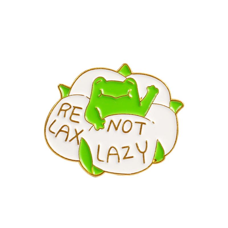 Dreamy Frog and Cat Cartoon Animal Brooch