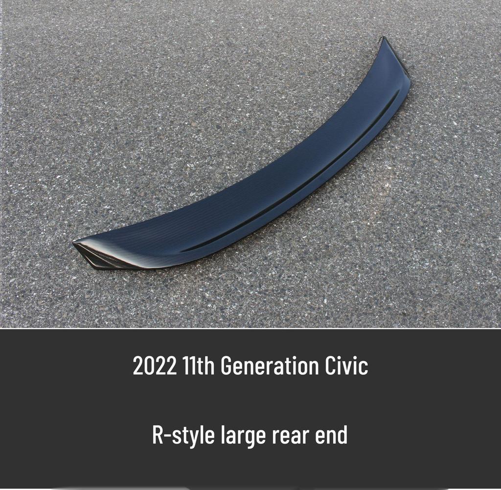 Îmbunătățiri pentru Honda Civic generația a 11-a 2022: buza frontală, eleron spate, splitter, jaluzele, bară spate.