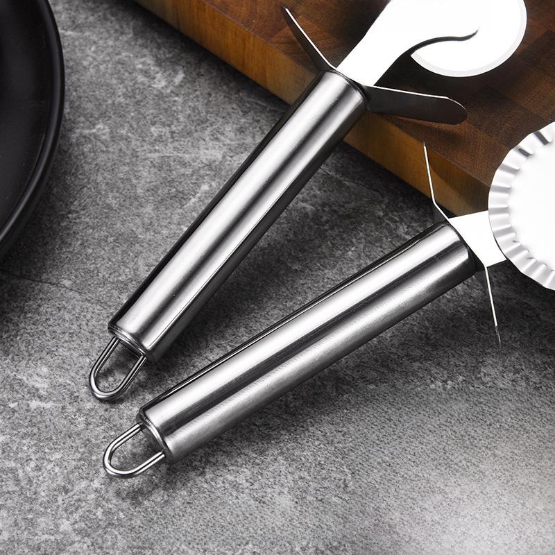 Stainless Steel Pizza Cutter & Cake Shovel Set: Single/Double Wheel Roller & Triangular Cake Knife for Baking