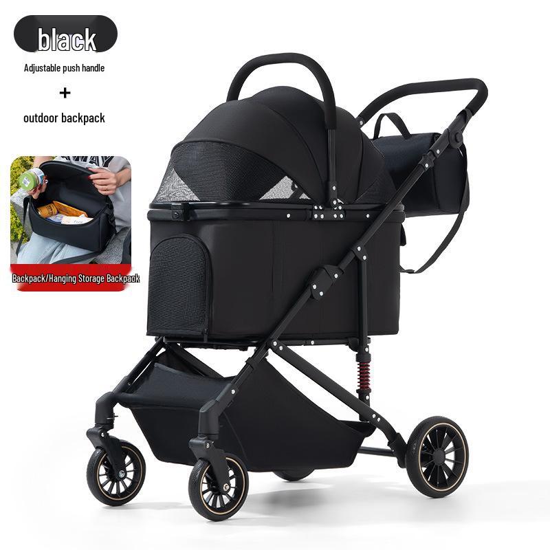 Passeggino per Cani Portatile e Pieghevole per Cani di Taglia Media e Grande - Ideale per Viaggi all'Aperto