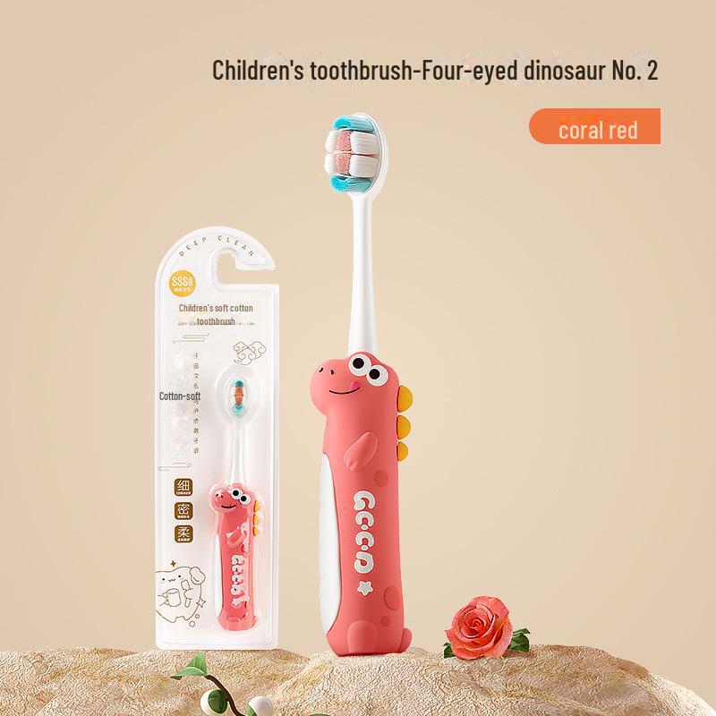 Baby Soft Children's Toothbrush - Cute Cartoon Dinosaur Design for Infants and Toddlers