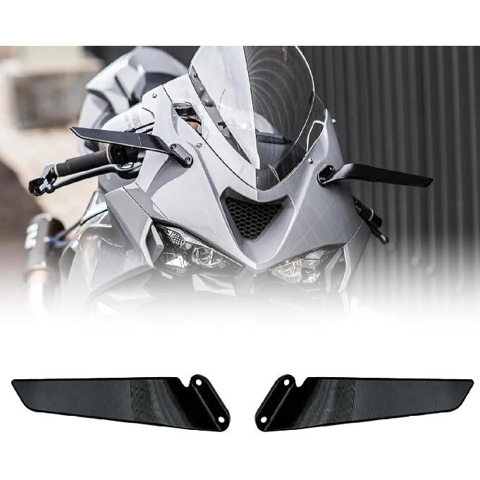 Stealth Mirrors for Kawasaki Ninja ZX-6R ZX6R ZX636 2019-2025 accessories, Winglet Mirrors made of CNC Aluminum#Angle adjustable#wind wing rearview For Kawasaki Ninja ZX6R