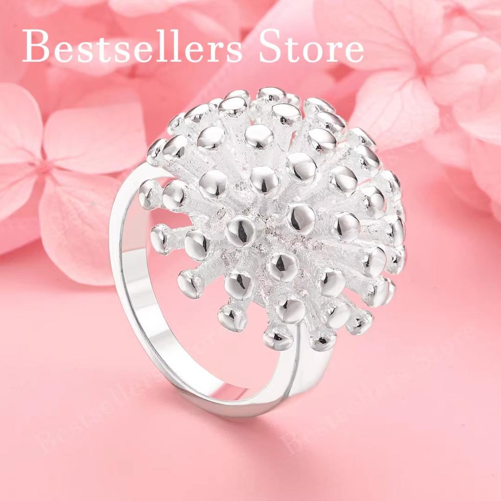 1 Piece of 925 Sterling Silver 5-10 Exquisite Sea Urchin Ring, Women's Charm, Wedding Jewelry, Fashion Gifts and Accessories